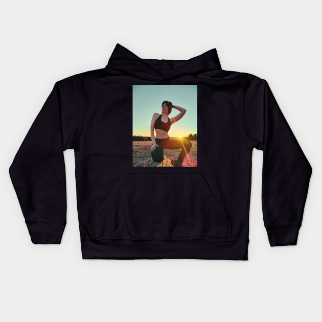 Sunset Self Portrait II Kids Hoodie by britneyrae